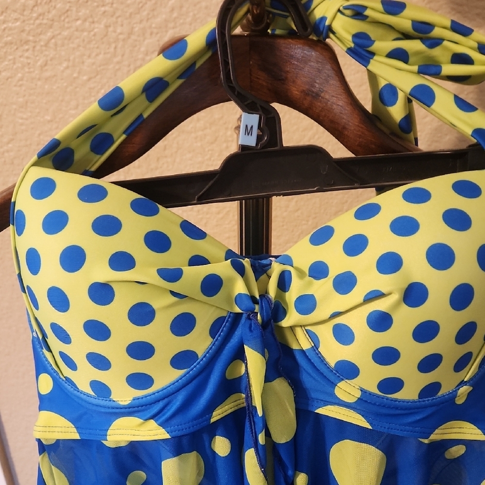 Next Green and Blue One Piece Swim Dress - Picture 7 of 7
